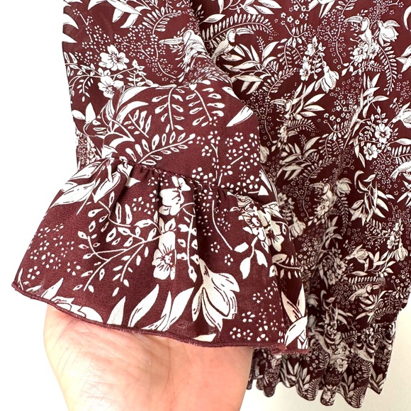 Scotch & Soda Burgundy Floral Mini Dress - Picture 6 of 13